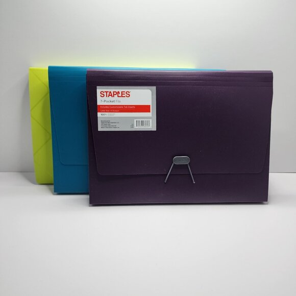 Staples | Office | 7pocket File Folder Paper Organizers Letter Size Tab ...